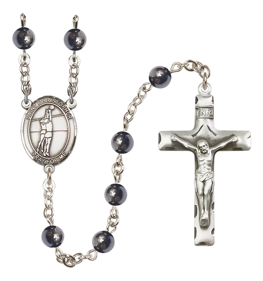 Saint Christopher/Volleyball R6002-8138 6mm Rosary